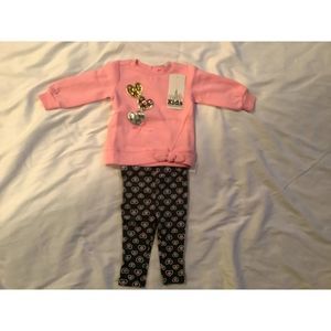 Kids Headquarters Baby Girls 2 Piece Sweatshirt & Printed Leggings Set M